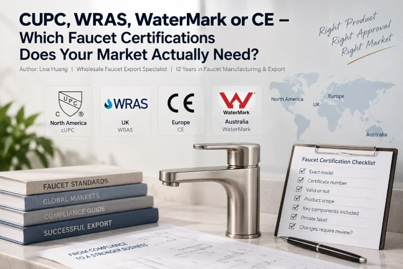 CUPC, WRAS, WaterMark or CE – Which Faucet Certifications Does Your Market Actually Need?