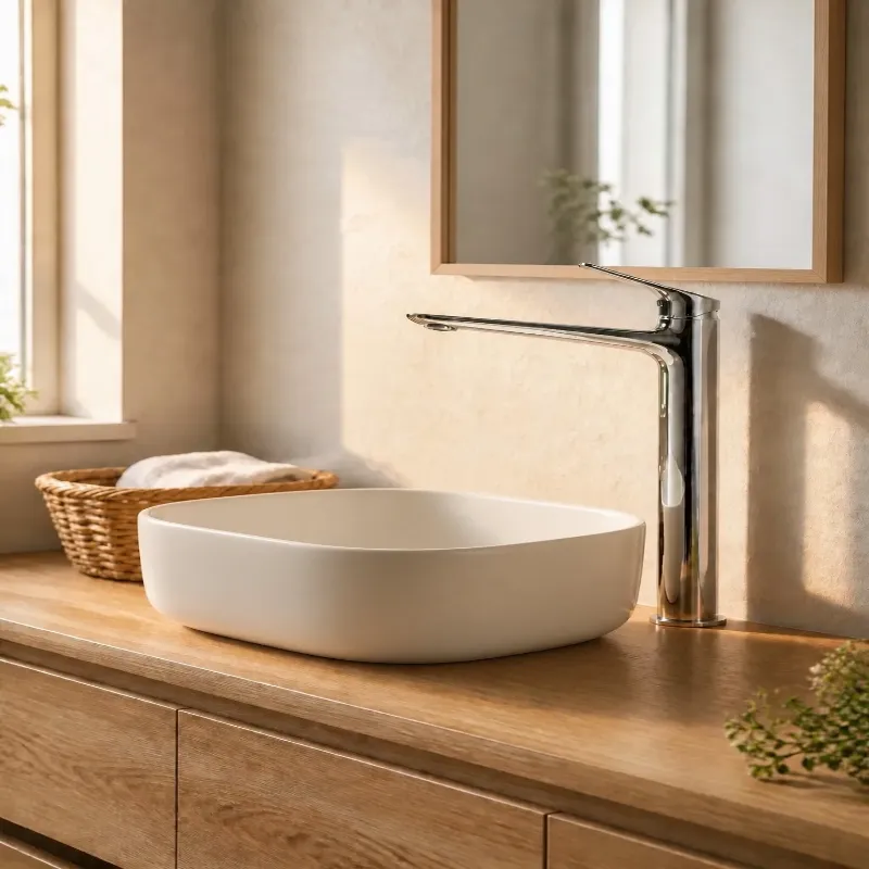 Premium Polished Chrome Tall Basin Faucet