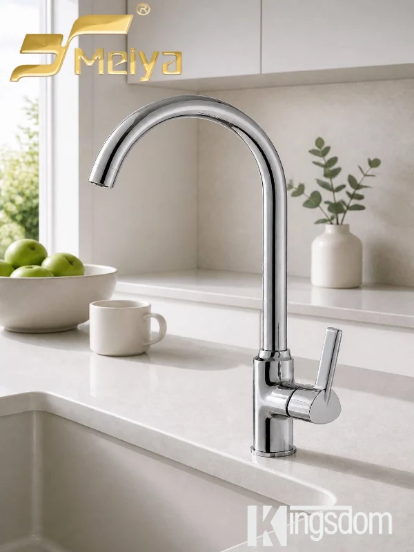 Sleek High Arc Gooseneck Kitchen Faucet